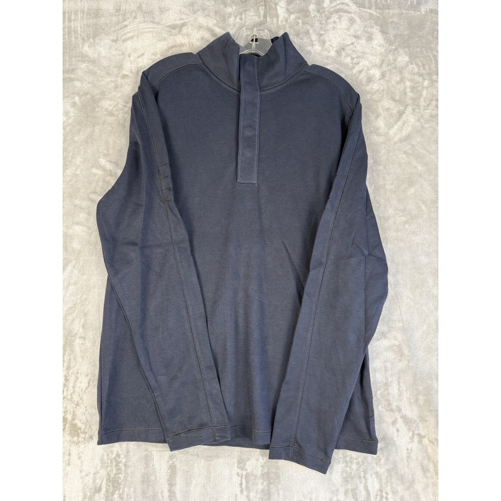 Y2K Calvin Klein Mens Pullover Top Buttoned Collar Gray Casual Shirt